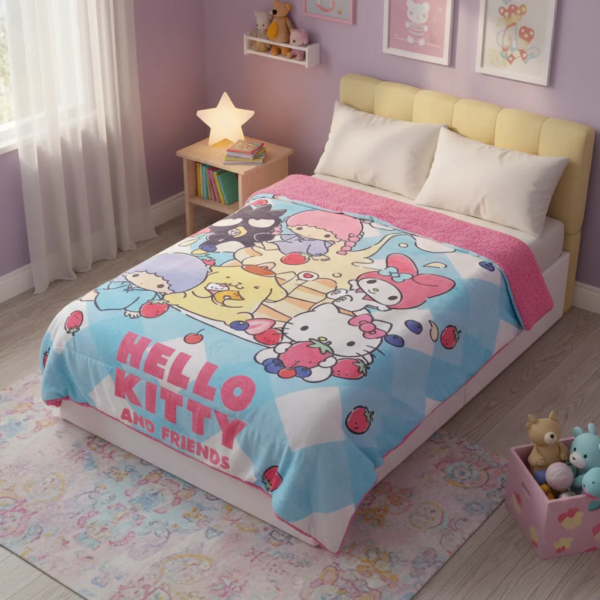 Cobertor Borrega Amigo Hello Kitty Friends