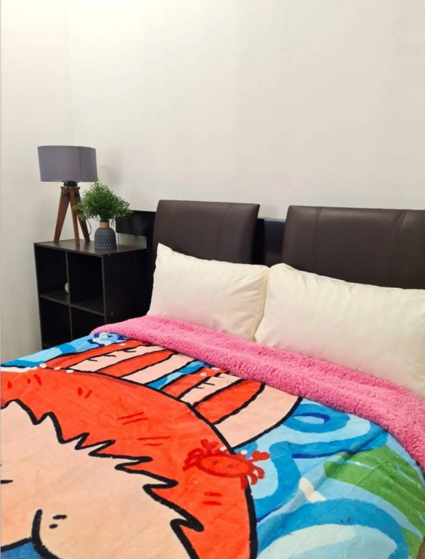 Cobertor Borrega Amigo Labubu Naranja