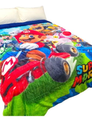 Cobertor Borrega Amigo Mario Kart Matrimonial