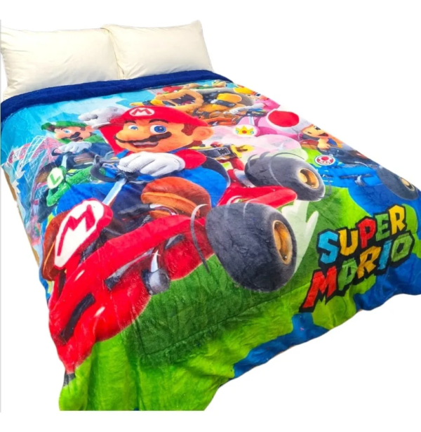 Cobertor Borrega Amigo Mario Kart Matrimonial