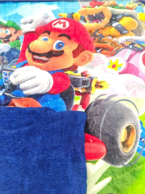 Cobertor Borrega Amigo Mario Kart Matrimonial