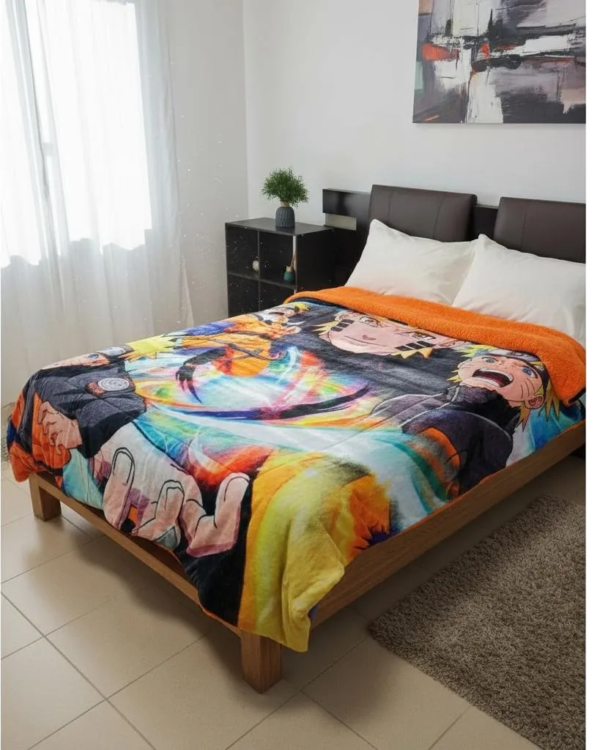 Cobertor Borrega Amigo Naruto Naranja