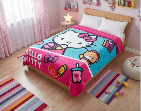 HELLO KITTY MODA Cobertor Borrega Amigo Hello KItty Moda