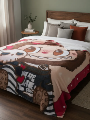 Cobertor Ligero Providencia Labubu Rojo