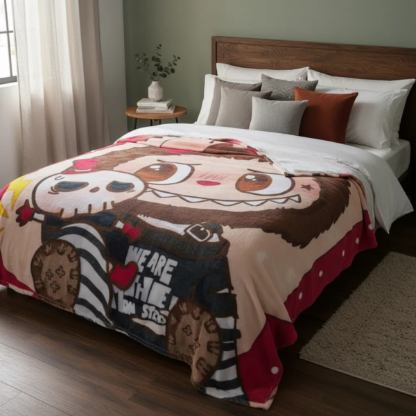 Cobertor Ligero Providencia Labubu Rojo