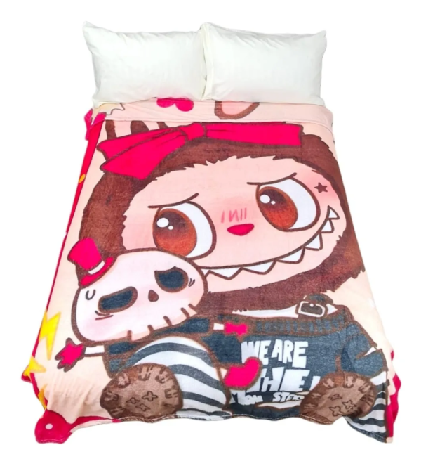 Cobertor Ligero Providencia Labubu Rojo