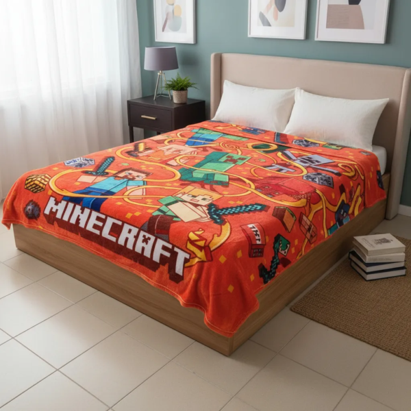 Cobertor Ligero Providencia Minecraft Rojo