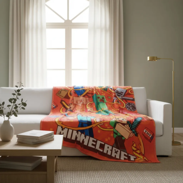 Cobertor Ligero Providencia Minecraft Rojo