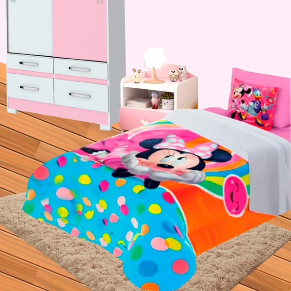 Cobertor Ligero Individual Providencia Minnie Confeti