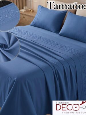 Sabana Bordada Casaisla Azul Ks