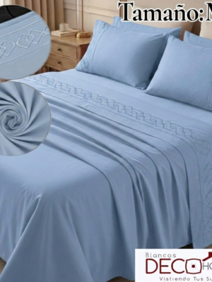 SABANA AZUL CLARO MAT Sabana Bordada Casaisla Azul Claro Mat