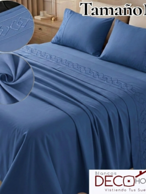 SABANA AZUL MAT Sabana Bordada Casaisla Azul Mat