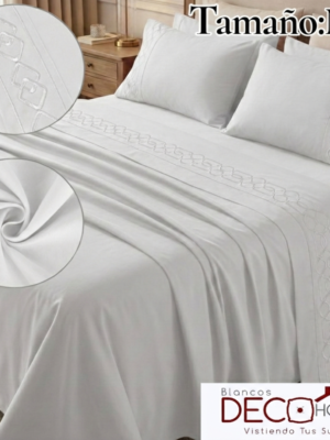 SABANA BORDADA MAT Sabana Bordada Casaisla Blanca Mat