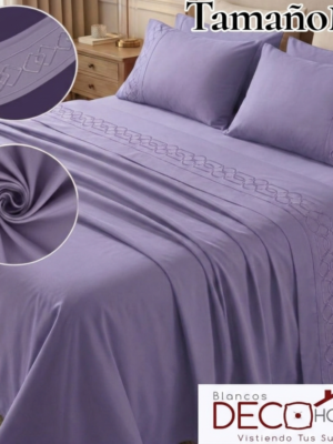 SABANA LILA MAT Sabana Bordada Casaisla Lila Mat