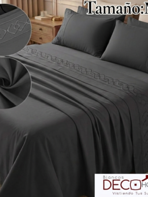 SABANA OSCURA MAT Sabana Bordada Casaisla Oscura Mat