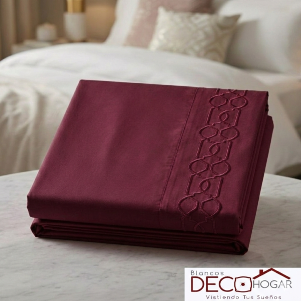 Sabana Bordada Casaisla Vino Mat