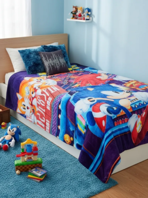 Cobertor Borrega Amigo Sonic Morado