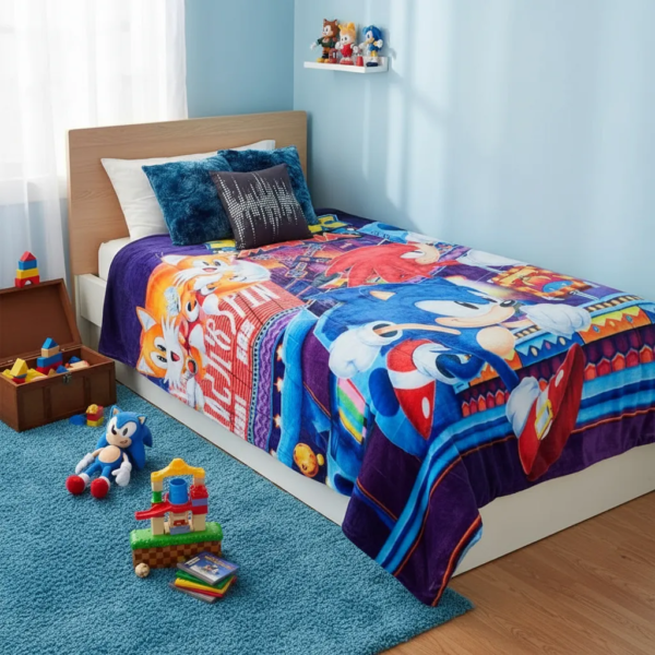 SONIC MORADO Cobertor Borrega Amigo Sonic Morado