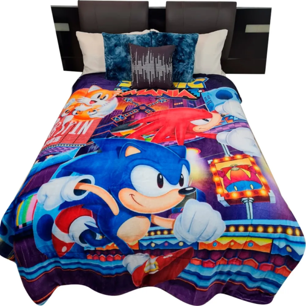 SONIC MORADO4 Cobertor Borrega Amigo Sonic Morado
