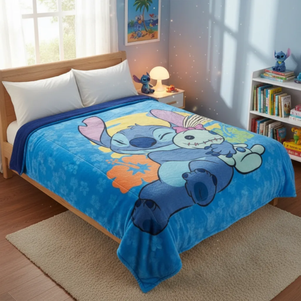 Cobertor Borrega Amigo Stitch Aloha🩵🌺