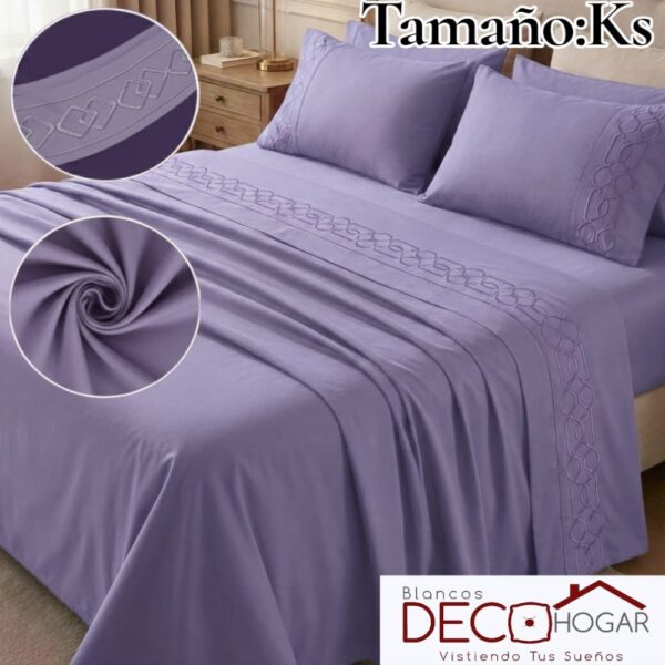 Sabana Bordada Casaisla Lila Ks