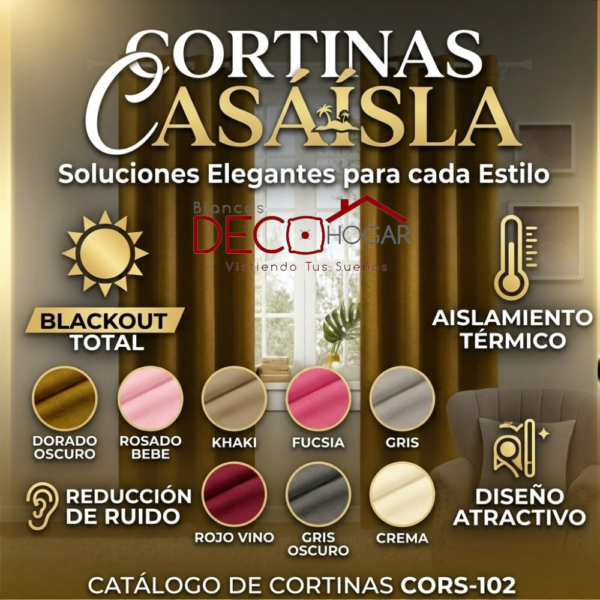 Cortinas Blackout Casaisla 1Panel