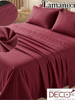 SABANA VINO MAT Sabana Bordada Casaisla Vino Mat